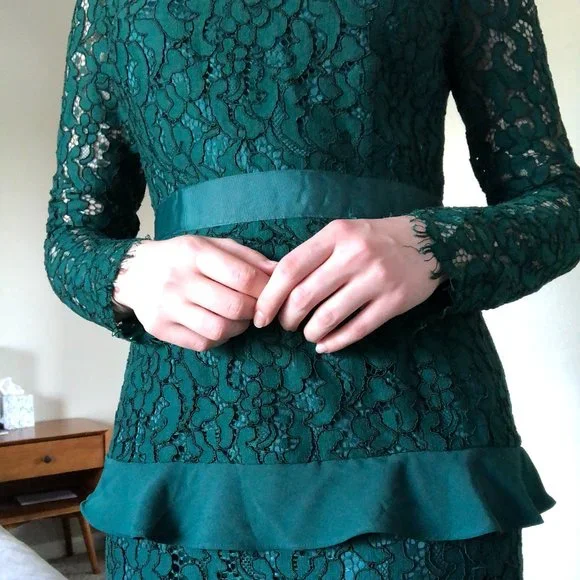 green emerald velvet dress Rachel Parcell Green Velvet Dress- Size XL